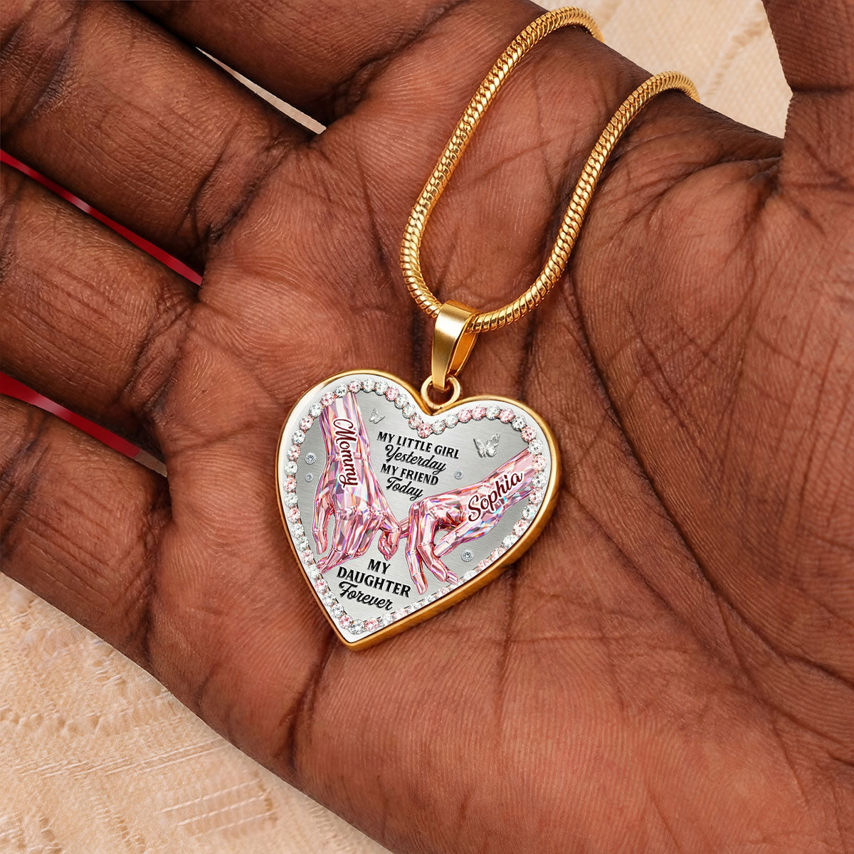 My Daughter Forever - Personalized Heart Necklace