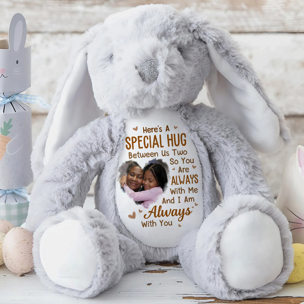 Here's A Special Hug Between Us Two - Personalized Stuffed Bunny