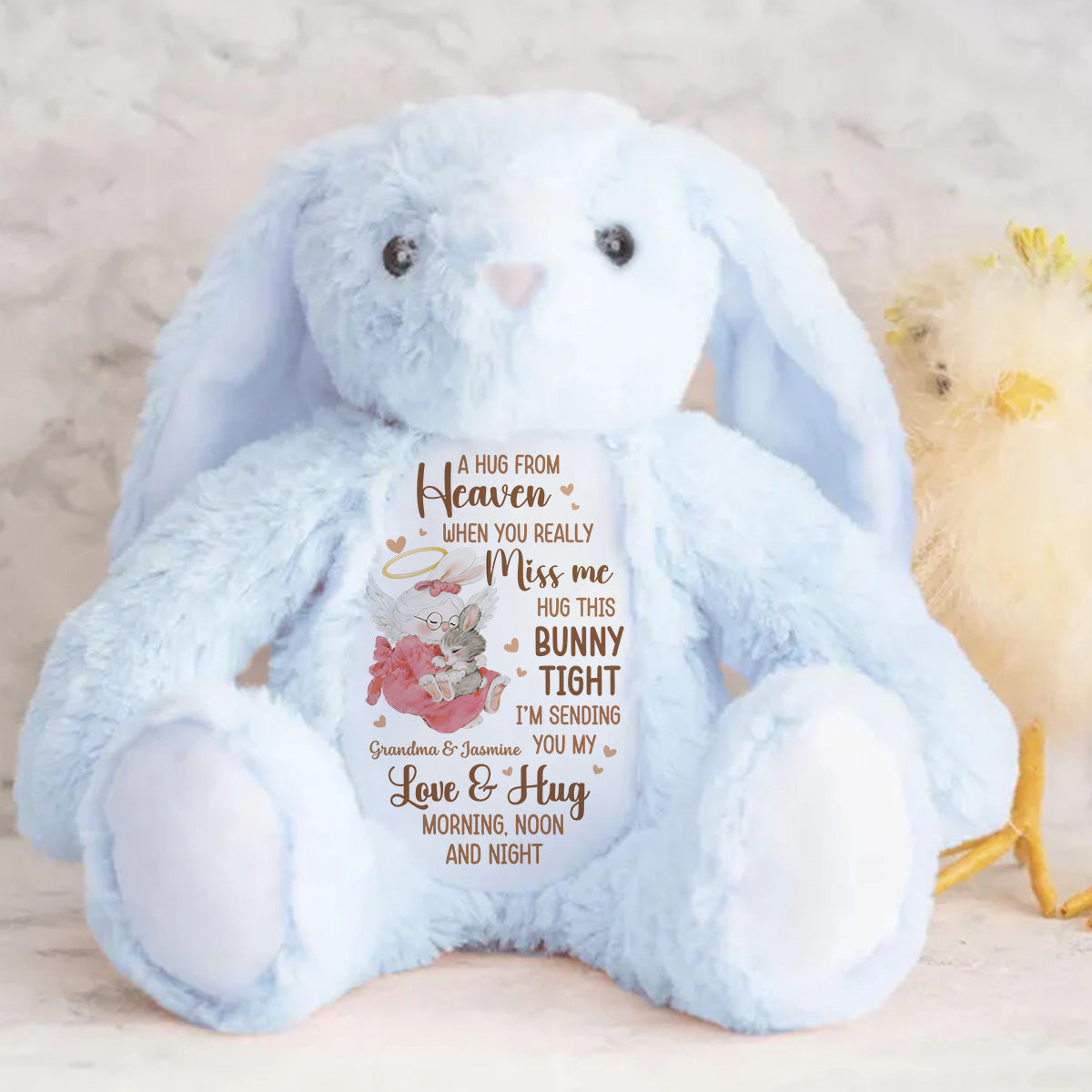 A Hug From Heaven - Personalized Stuffed Bunny