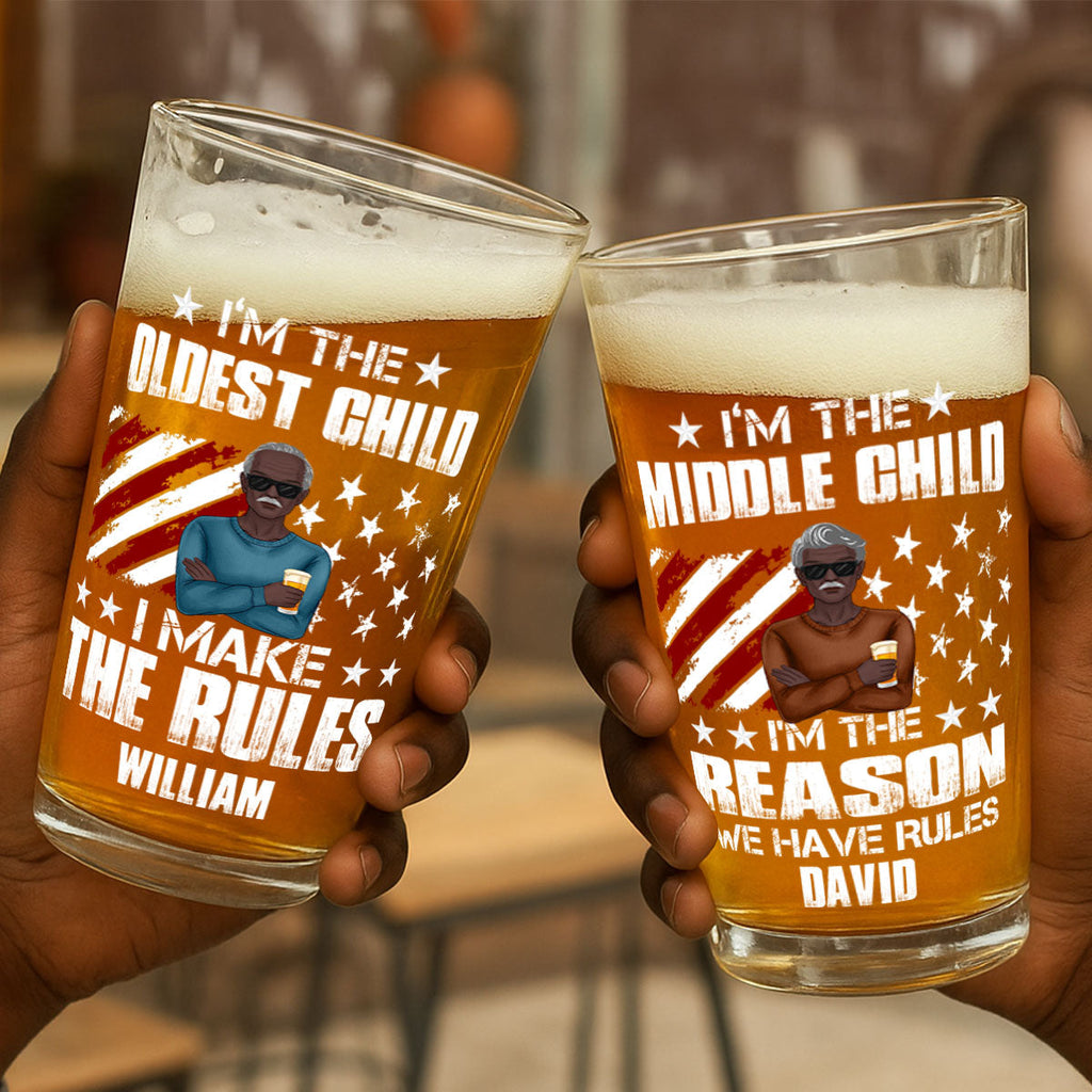 Who Makes The Rules - Personalized Beer Glass