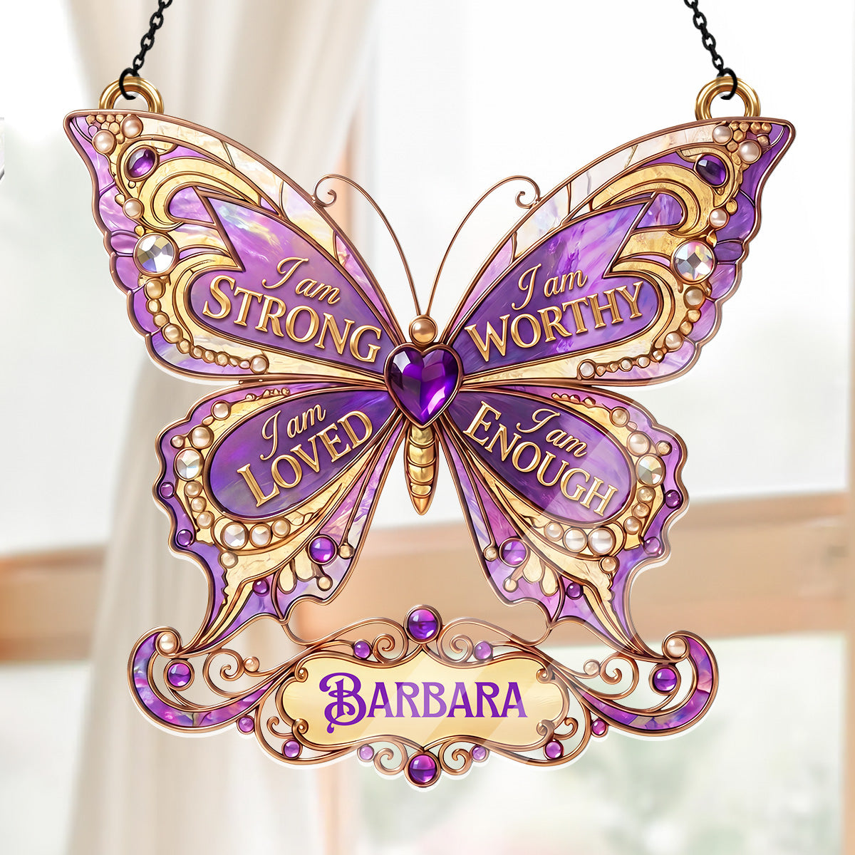 I Am Strong - Personalized Acrylic Suncatcher