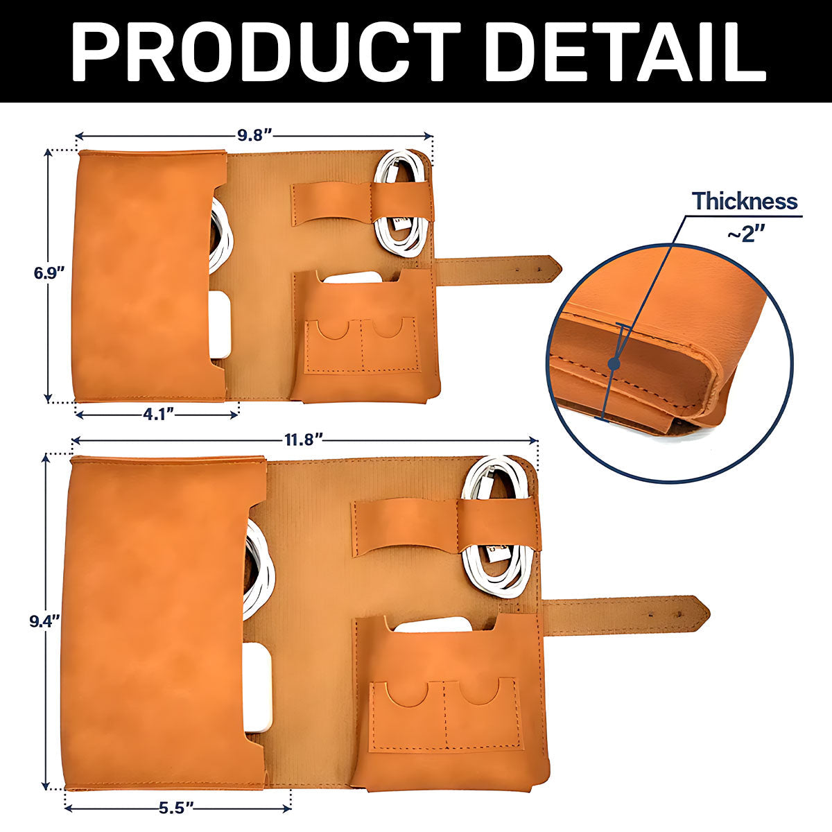 A Beautiful Queen - Personalized Leather Cable Bag