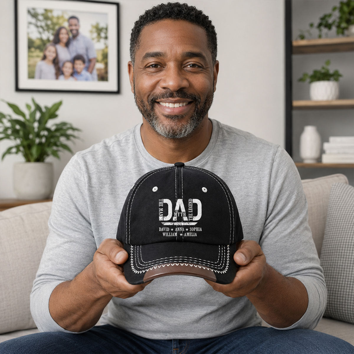 Dad The Man The Myth The Legend - Personalized Vintage Soft Baseball Cap