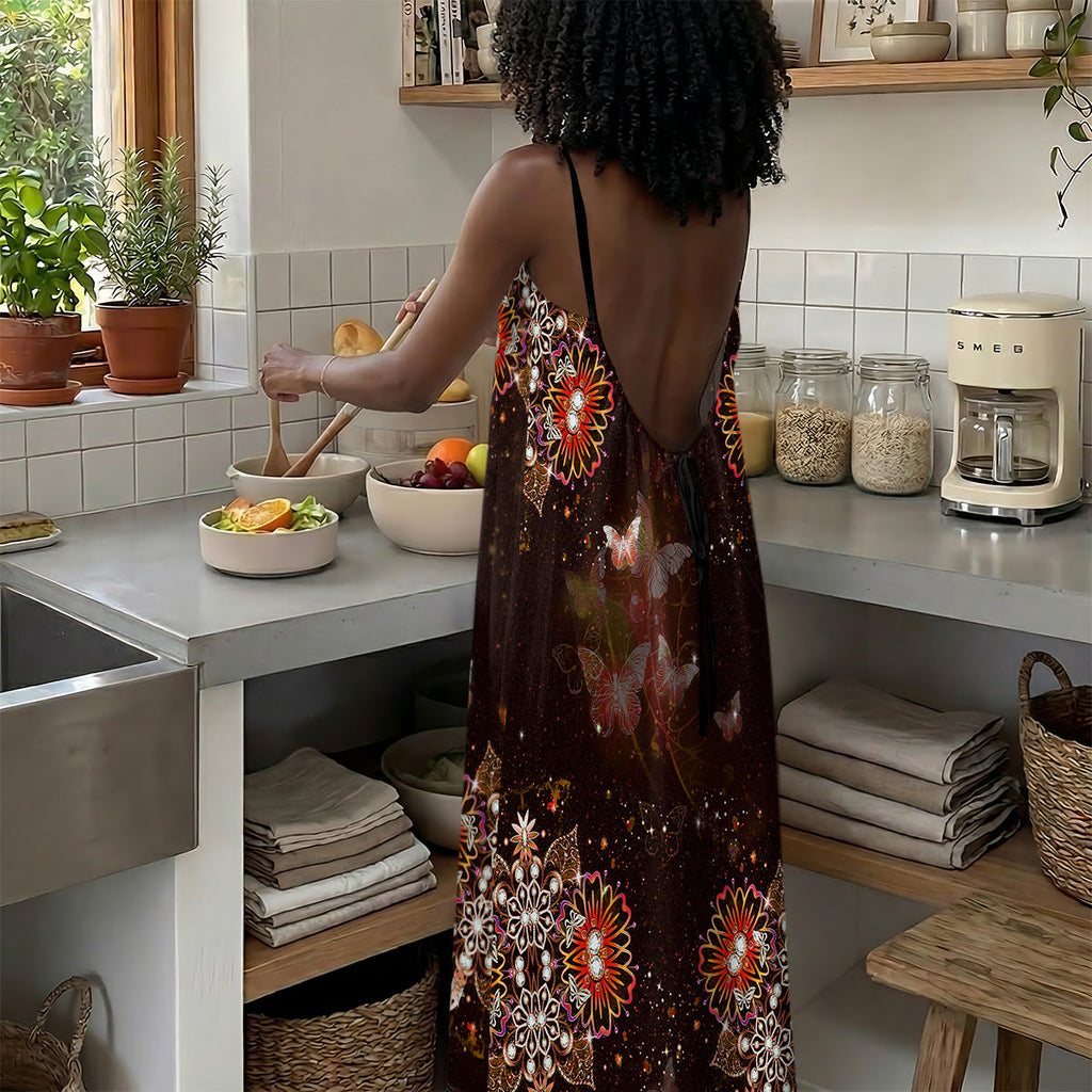 12 Zodiac Signs - Personalized Backless Cami Maxi Dress