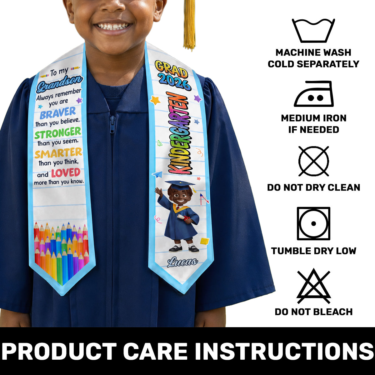 Preschool Kindergarten Graduation - Personalized Kid Graduation Stole