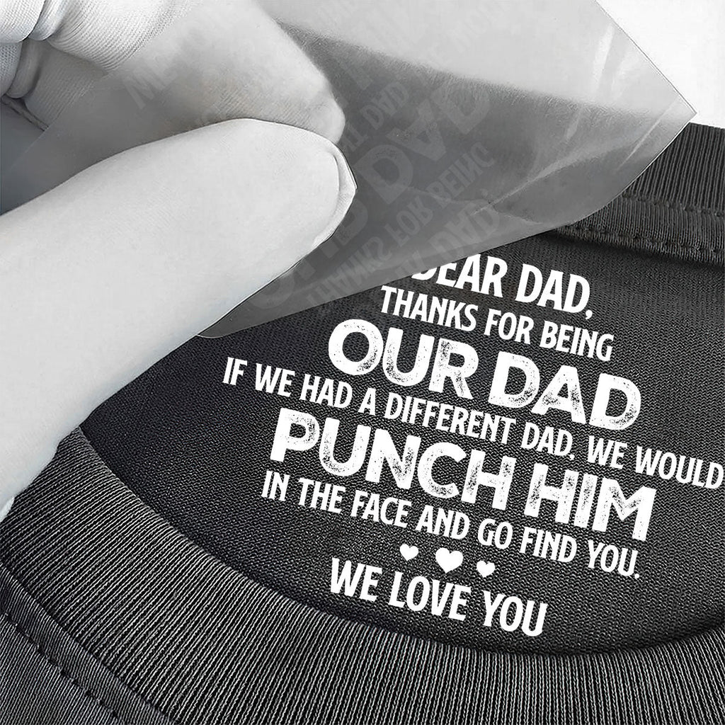 Dad The Man The Myth The Legend - Personalized Shirt With Design Inner Neck And Front
