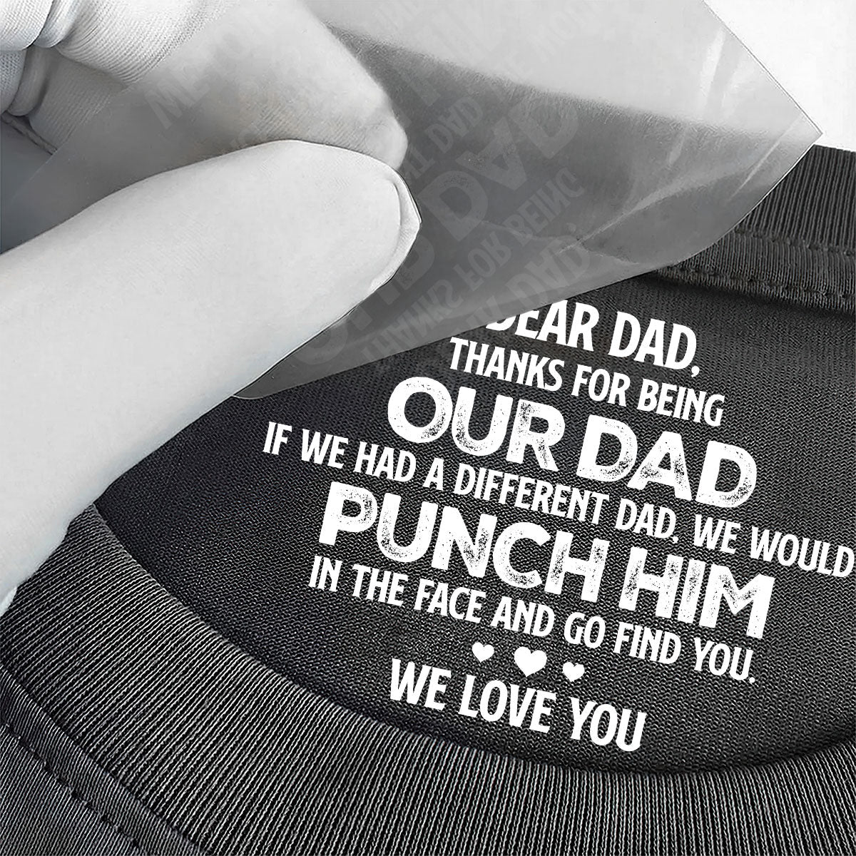 Dad The Man The Myth The Legend - Personalized Shirt With Design Inner Neck And Front