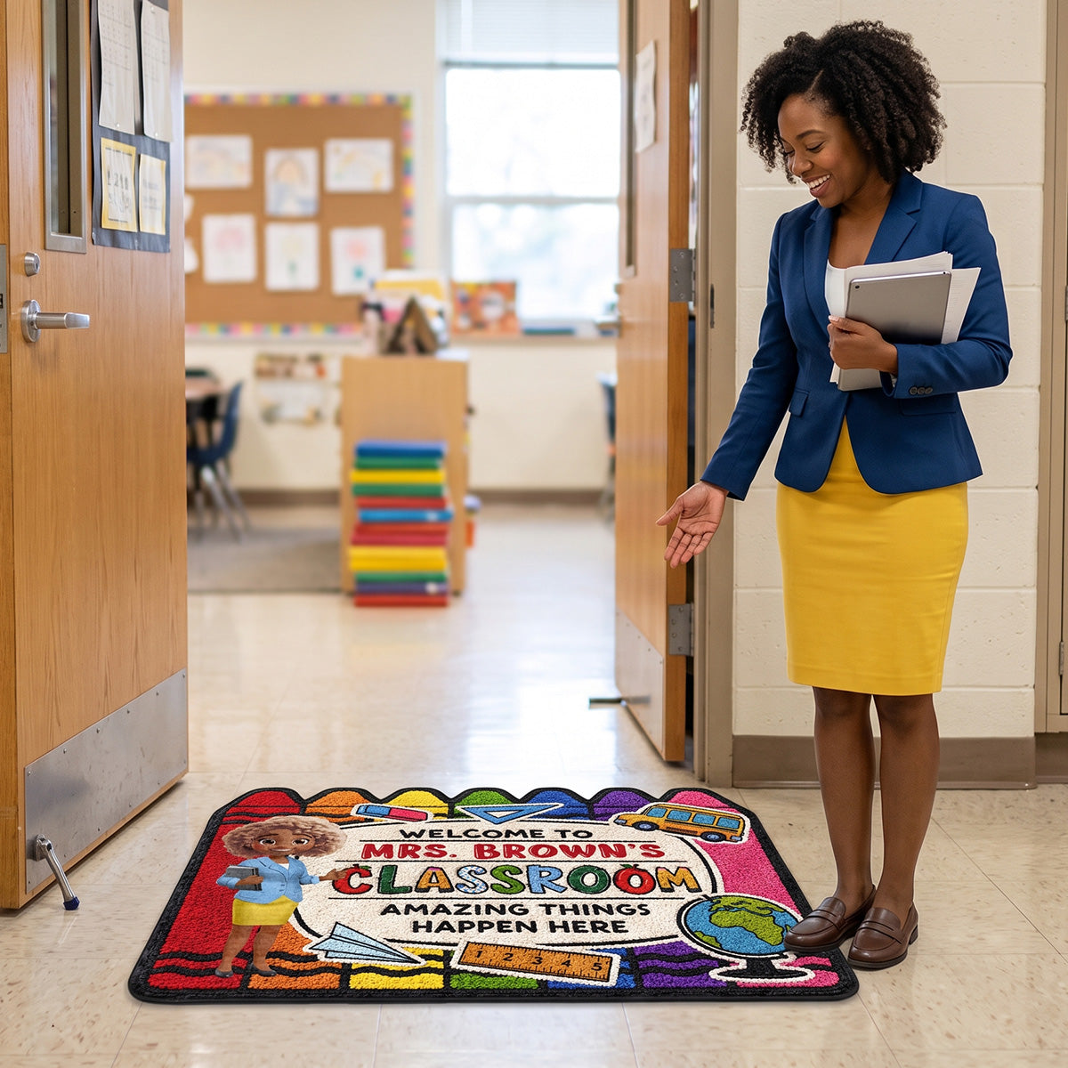Welcome To My Classroom - Personalized Custom Shape Doormat