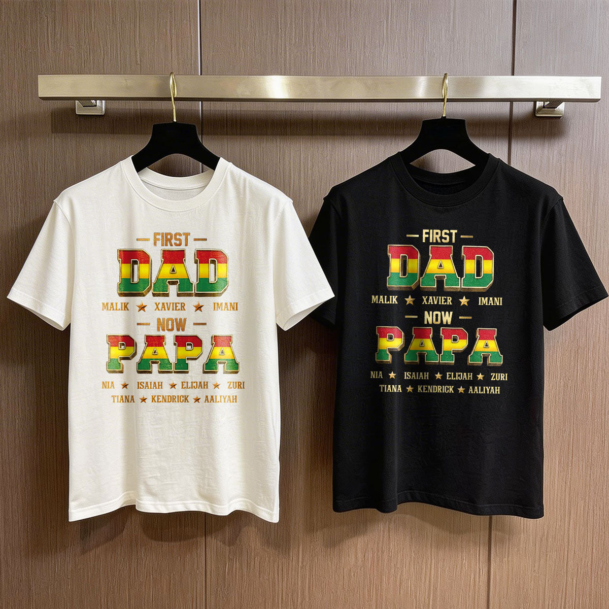 First Dad Now Papa - Personalized 2D Unisex T-shirt