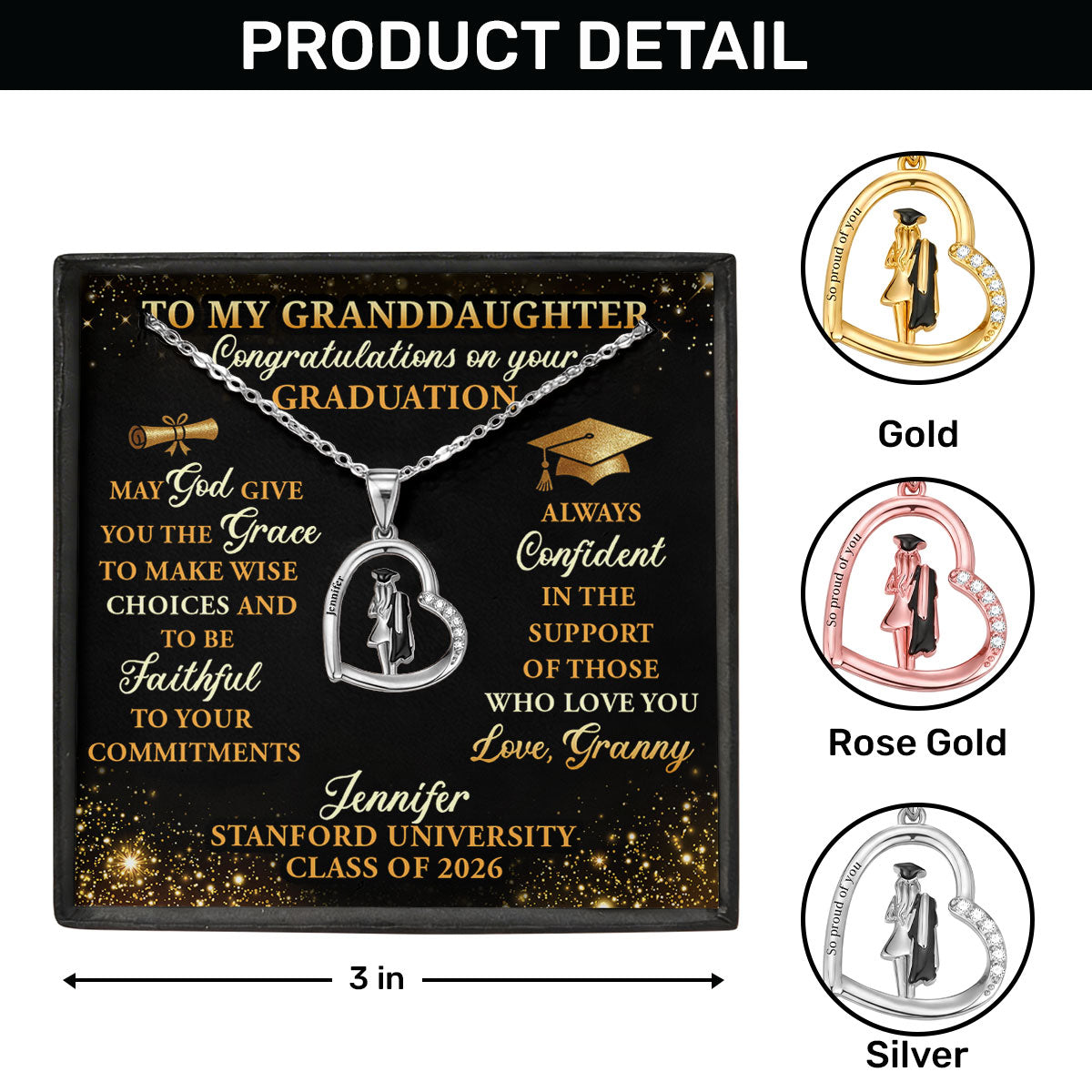 May God Give You The Grace - Personalized Graduation Girl Necklace