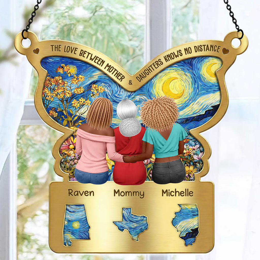 Mother Daughter Knows No Distance Mother‘s Day Gift - Personalized Acrylic Suncatcher