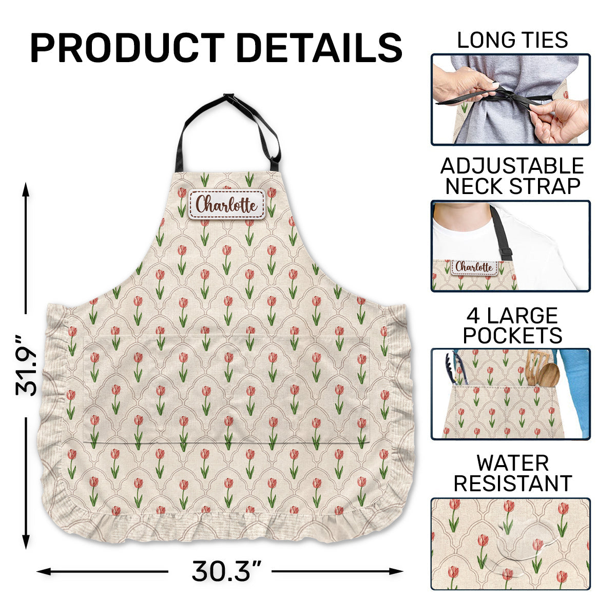 To My Daughter, Granddaughter - Personalized Ruffled Apron