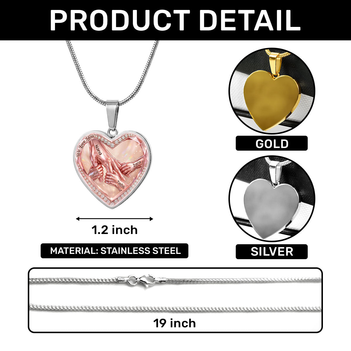 We Love You - Personalized Heart Necklace