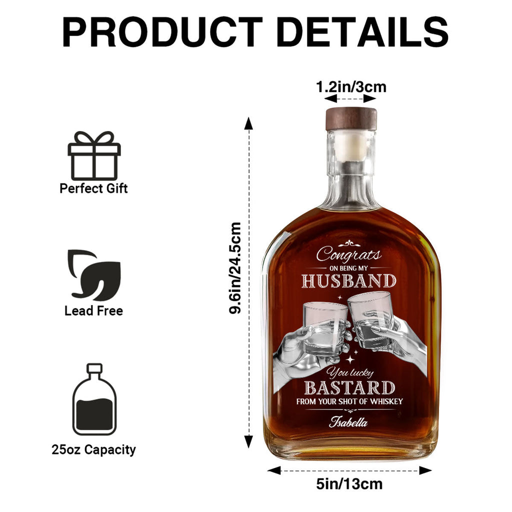 Cheers To My Husband - Personalized Whiskey Bottle
