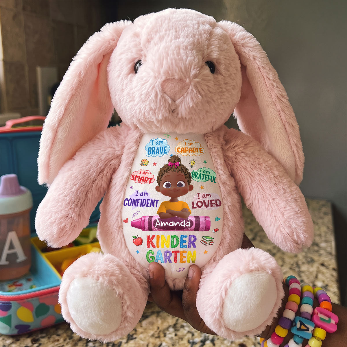Back To School Affirmations - Personalized Stuffed Bunny