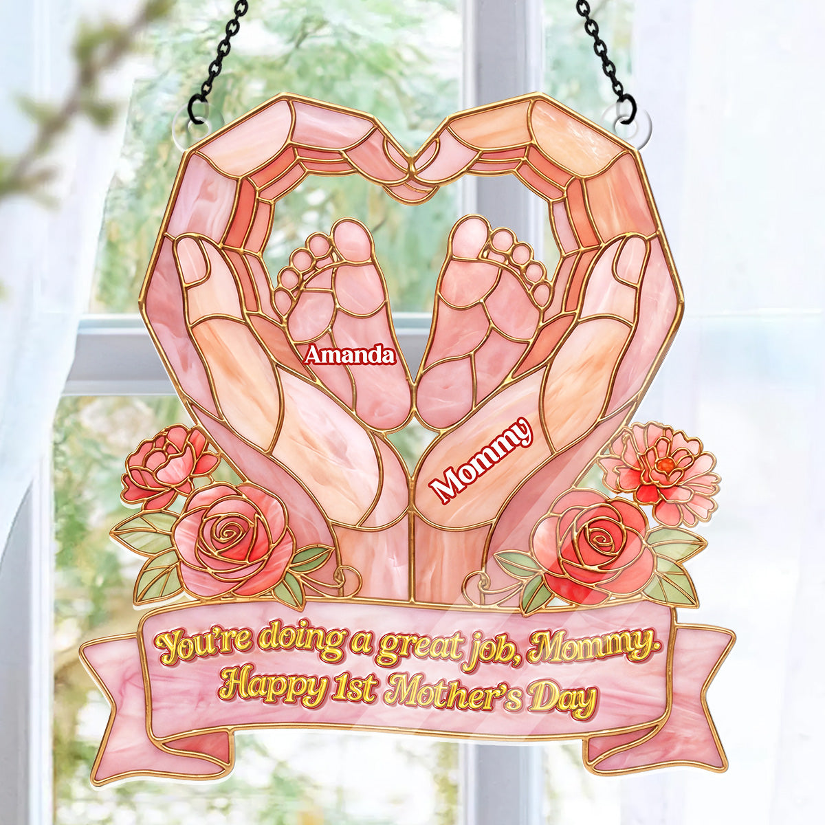 Happy 1st Mother's Day - Personalized Acrylic Suncatcher