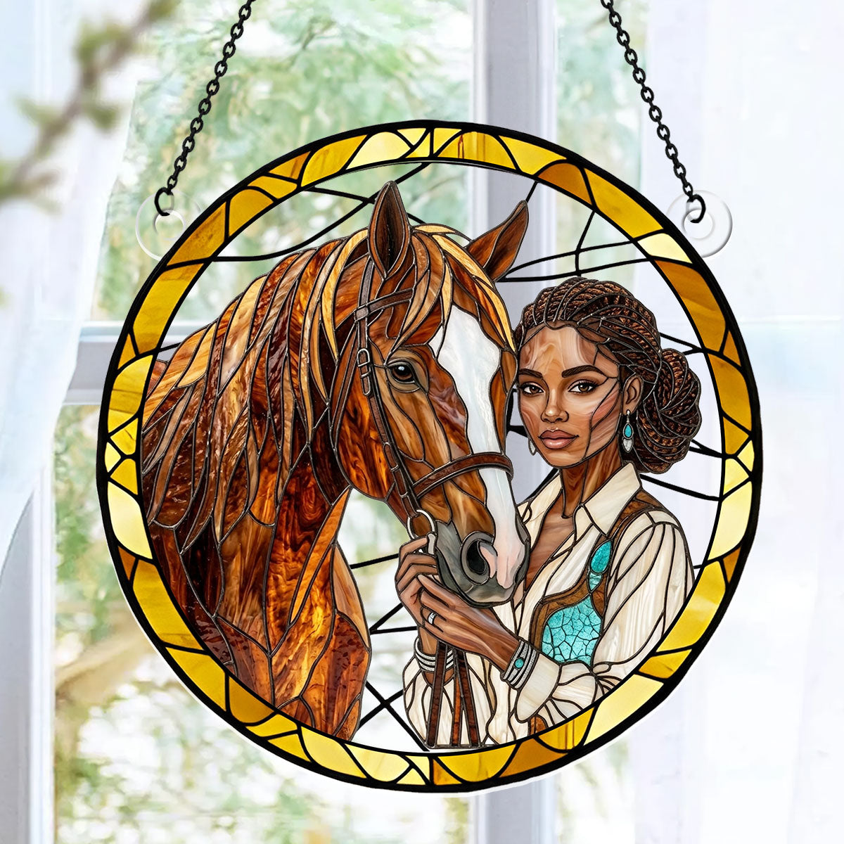 Custom Horse Photo To Style Suncatcher - Personalized Acrylic Suncatcher