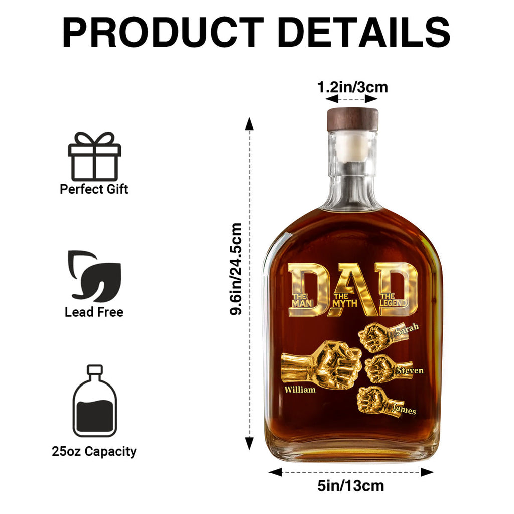 Dad The Man The Myth The Legend - Personalized Whiskey Bottle