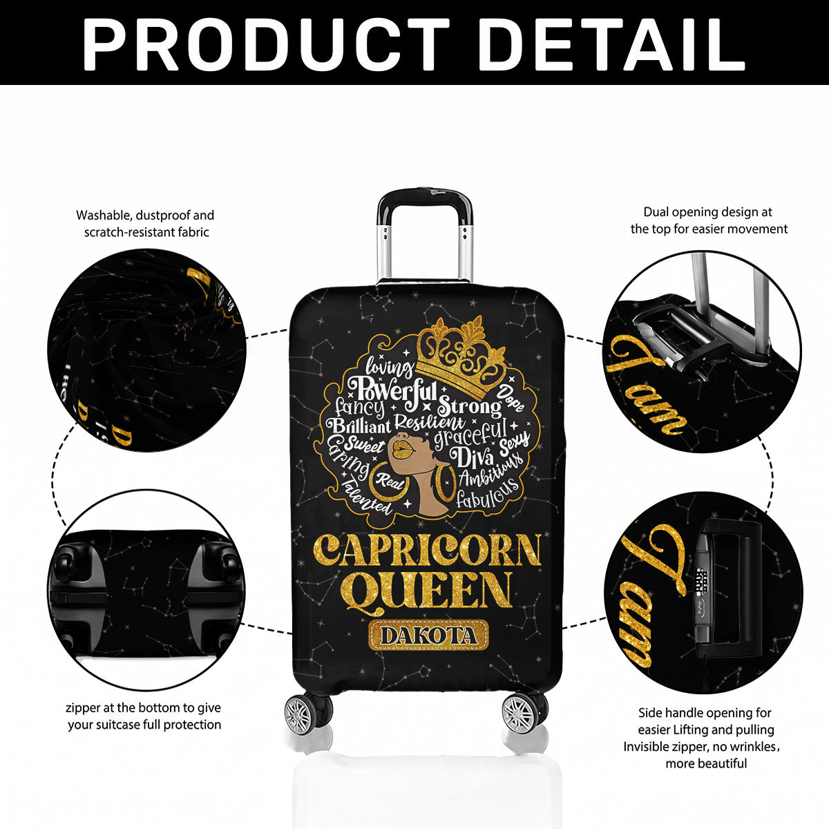 Zodiac Queen - Personalized Luggage Cover
