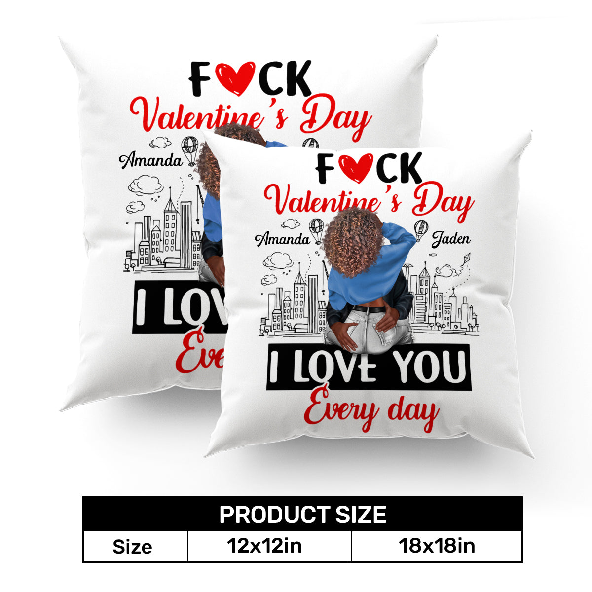 I Love You Every Day - Personalized Crystal Velvet Pillow