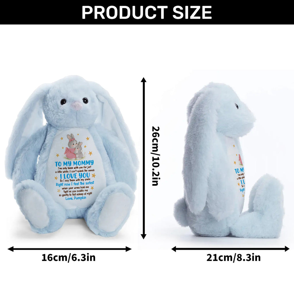 I Feel The Safest When Your Arms Hold Me - Personalized Stuffed Bunny