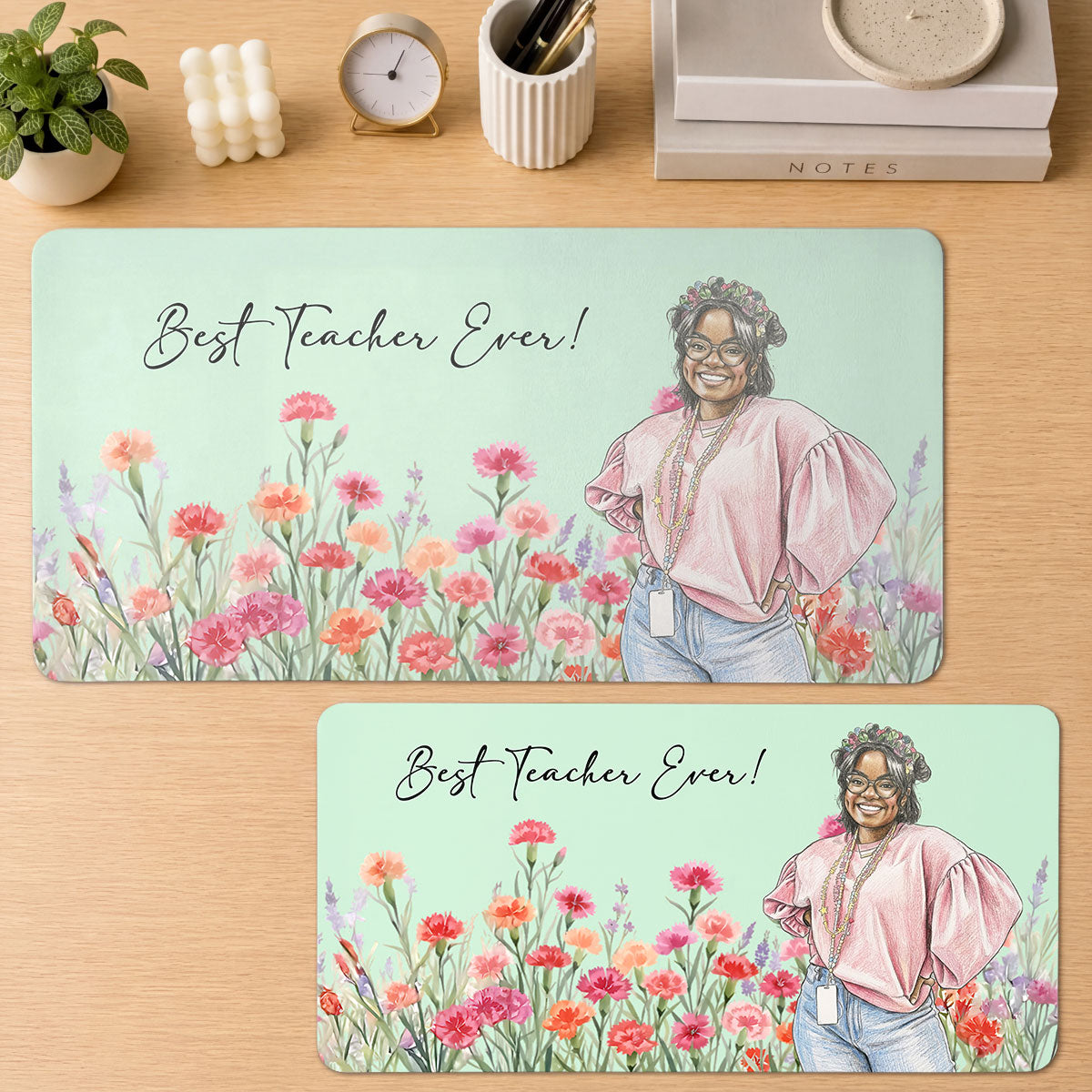 Best Teacher Birth Month Gift For Teacher - Personalized Leather Desk Mat