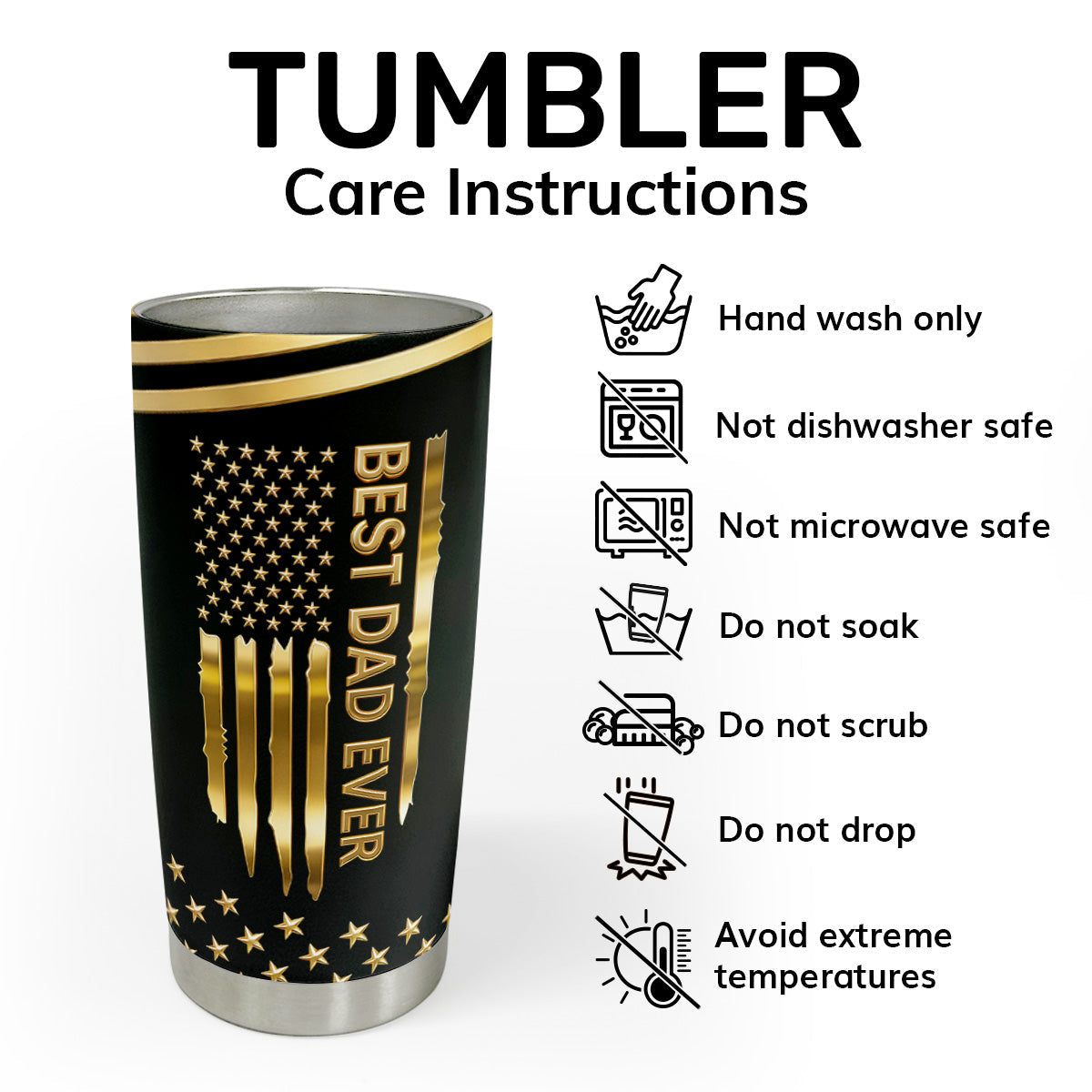 Best Dad Ever - Personalized Stainless Steel Tumbler