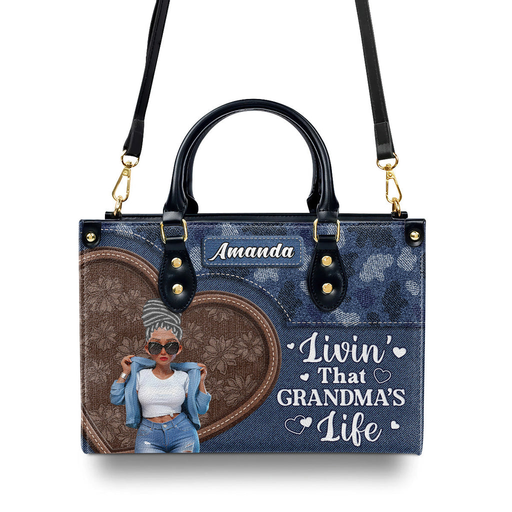 Livin' That Grandma's Life - Personalized Leather Handbag