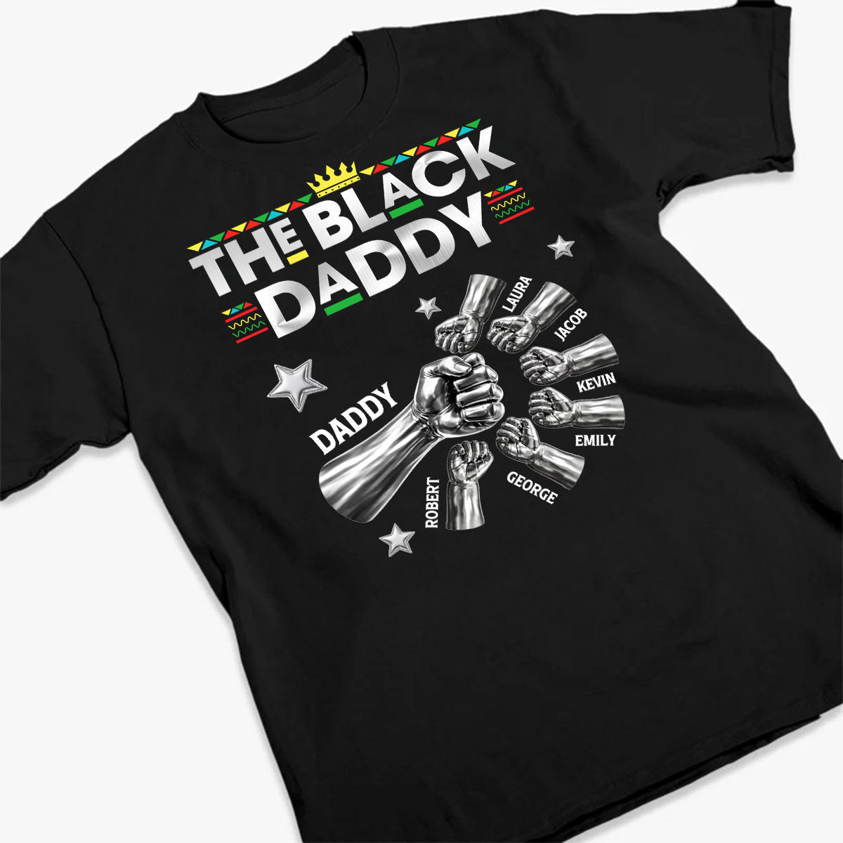 Dope Black Dad Fist Bump New Version Gift For Dad, Husband - Personalized 2D Unisex T-shirt