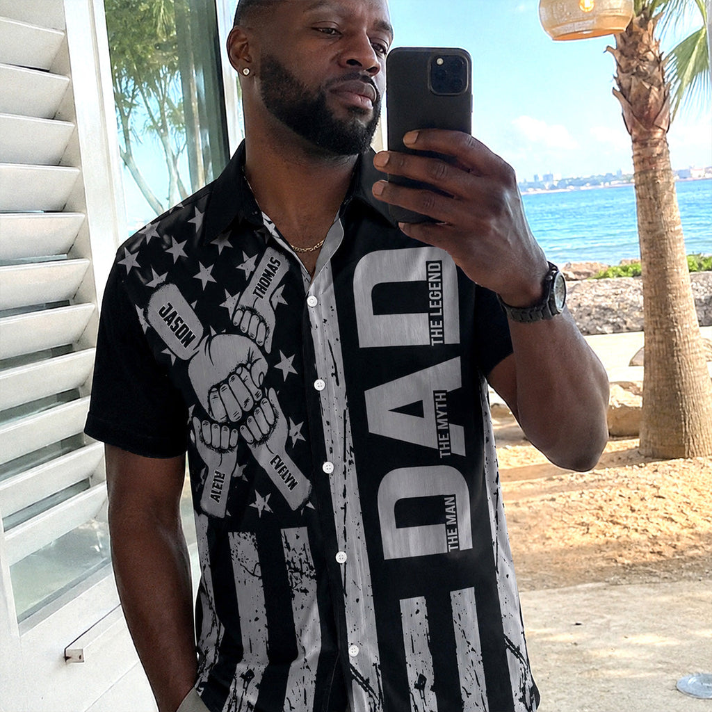Dad The Man The Myth The Legend - Personalized Hawaiian Shirt