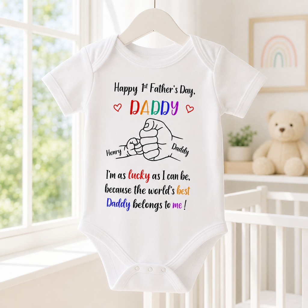 Happy First Father's Day - Personalized Baby Onesie