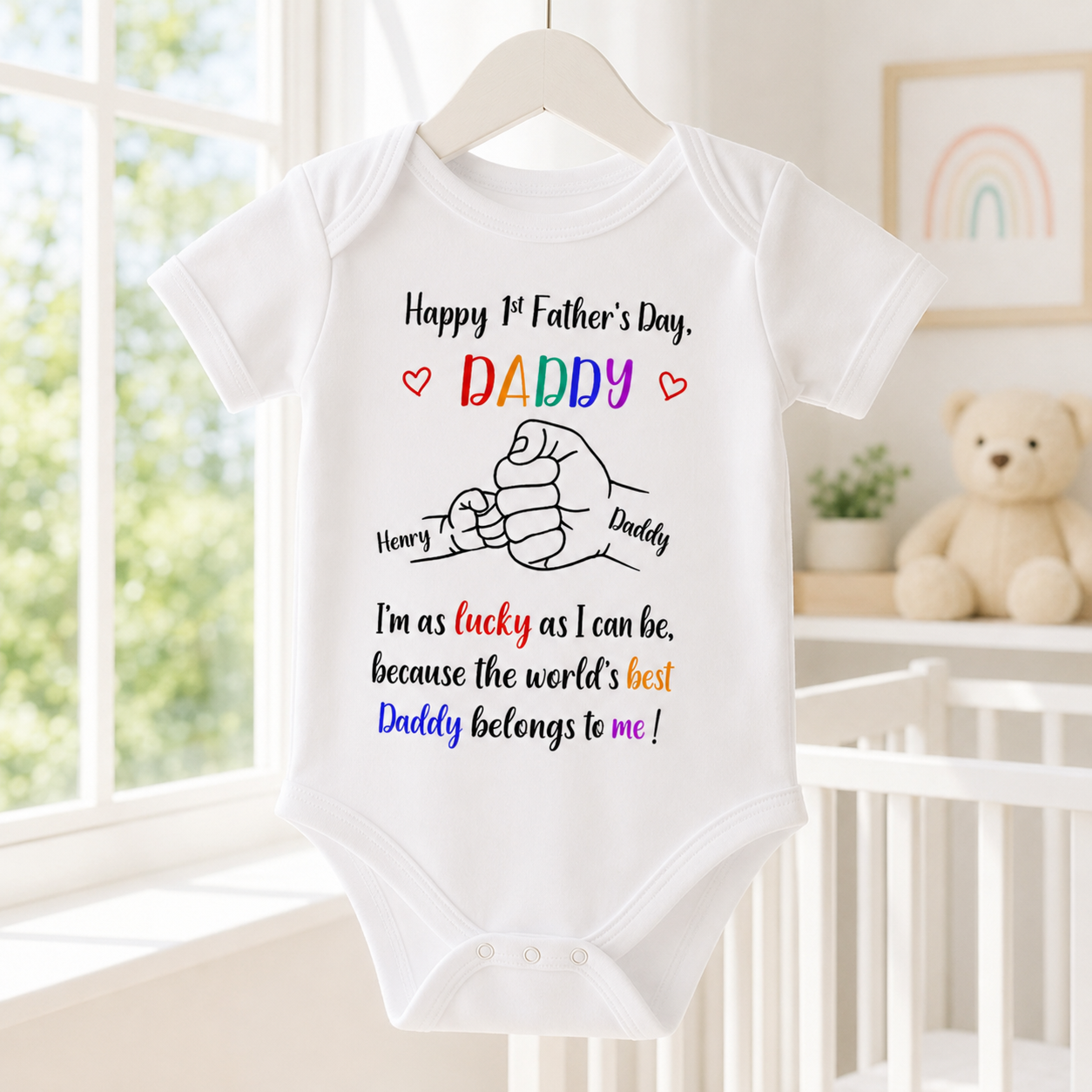 Happy First Father's Day - Personalized Baby Onesie