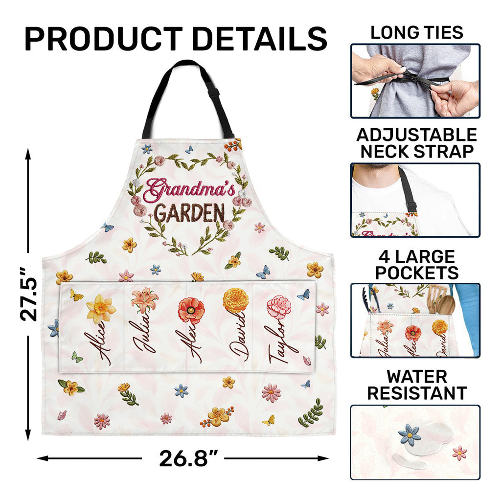 Grandma's Garden - Personalized Apron With Pocket