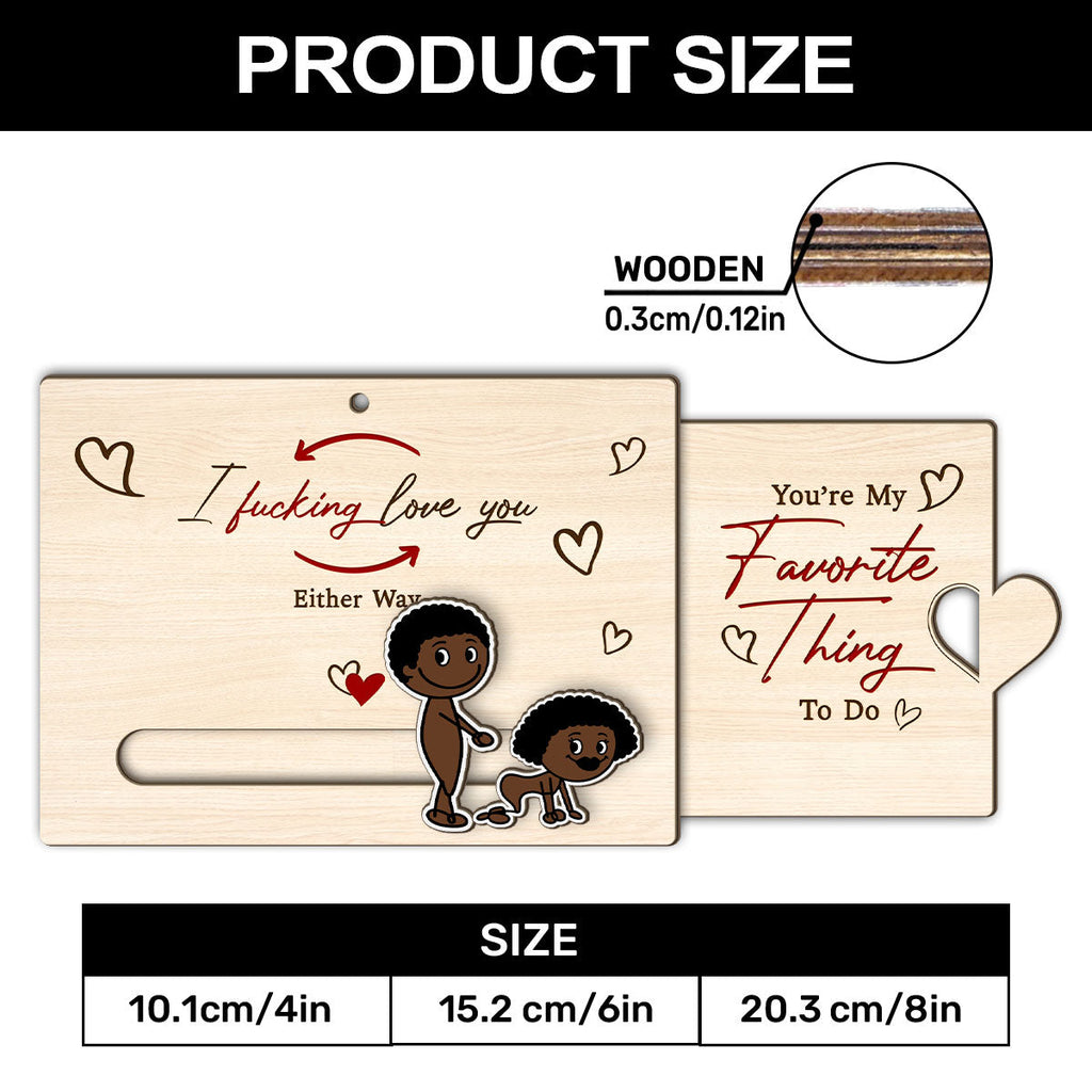 I Fcking Love You Funny Inappropriate Couple - Personalized Wooden Slider Ornament