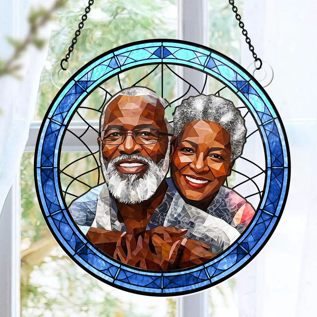 Custom Photo Portrait Couple Family  - Personalized Acrylic Suncatcher