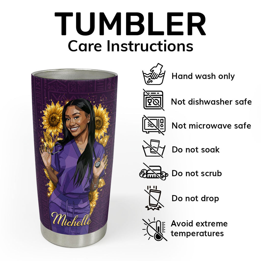 Living Her Best Life As A Nurse - Personalized Stainless Steel Tumbler