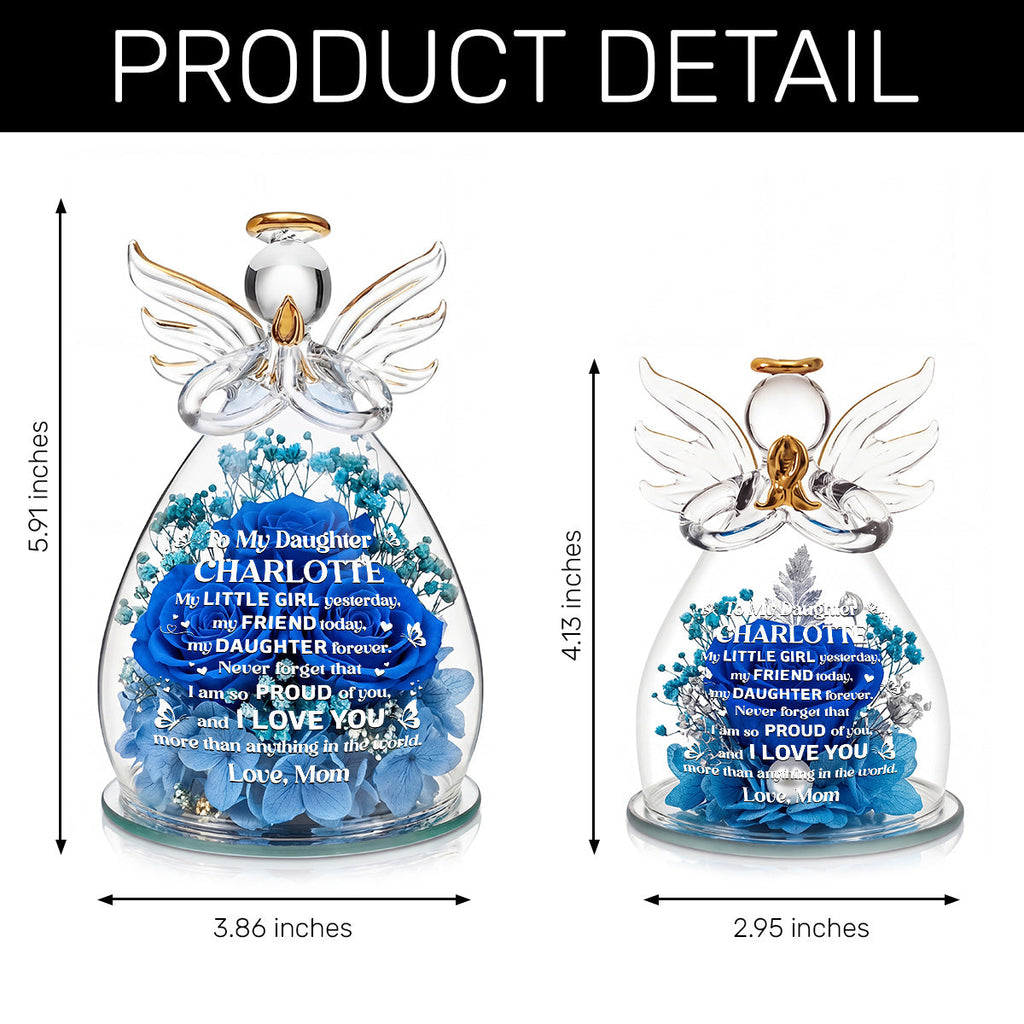 I Love You More Than Anything In The World - Personalized Angel Dome With Preserved Flowers