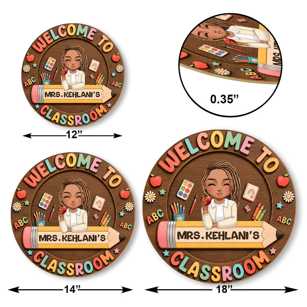 Welcome To This Classroom - Personalized Wooden Door Sign