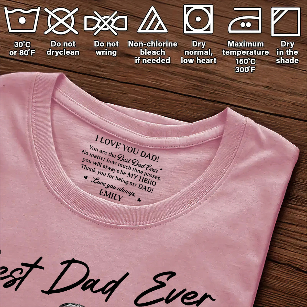 Custom Photo Pencil Sketch Best Dad Ever - Personalized Shirt With Design Inner Neck And Front