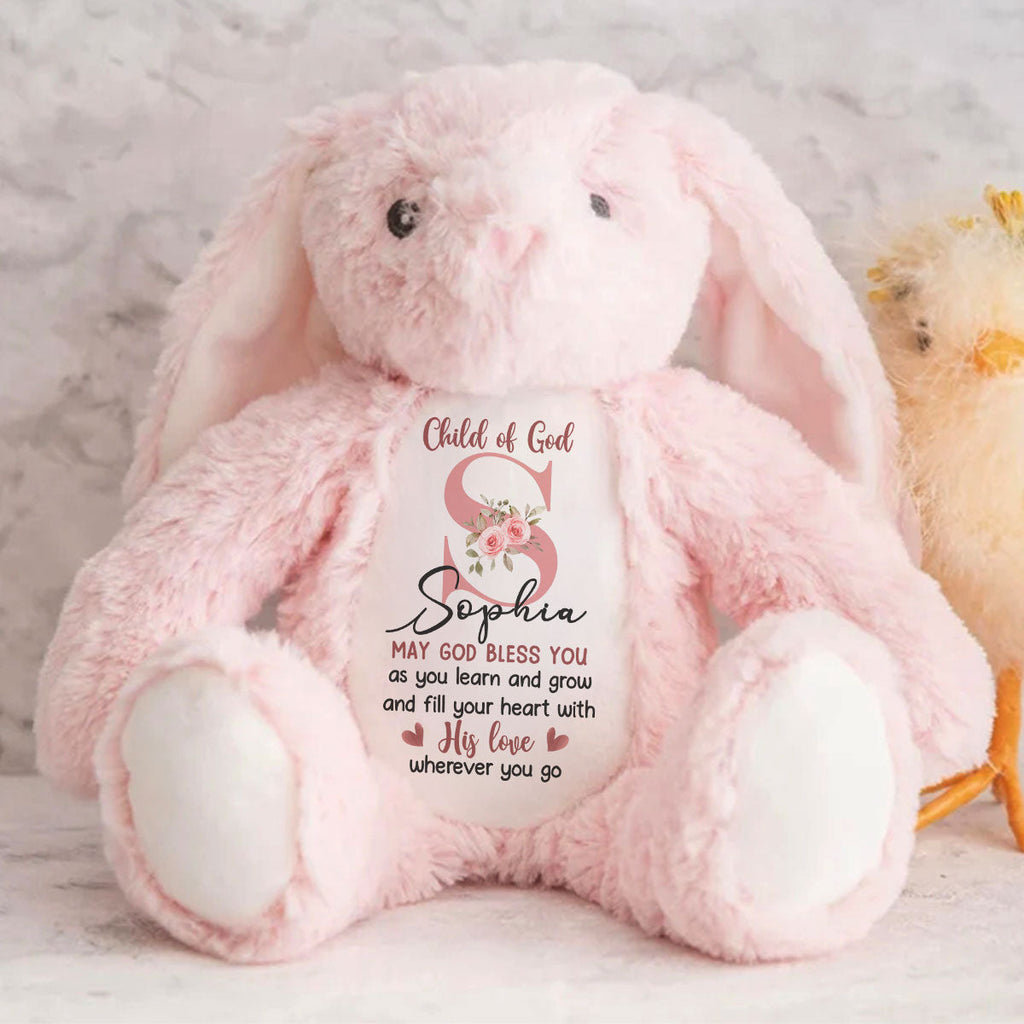 May God Bless You - Personalized Stuffed Bunny
