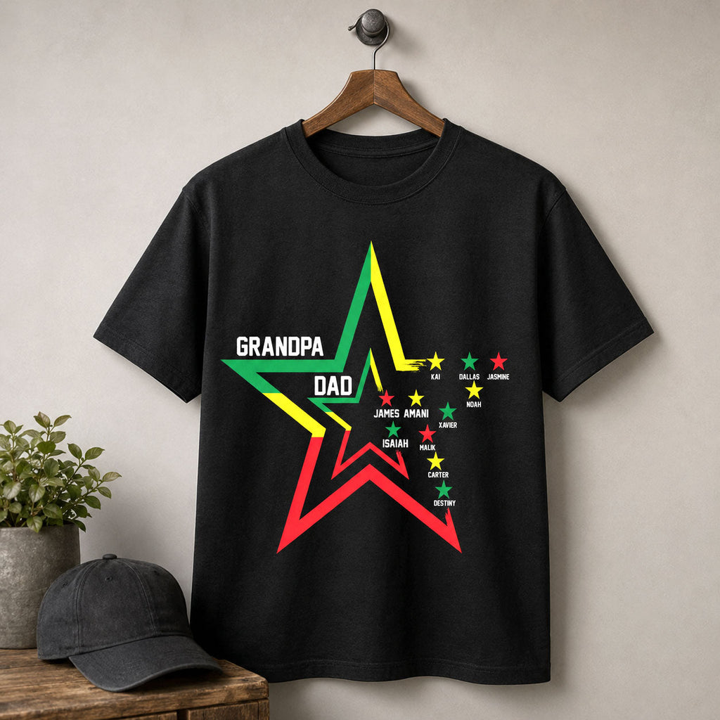 Star For Dad And Grandpa - Personalized 2D Unisex T-shirt