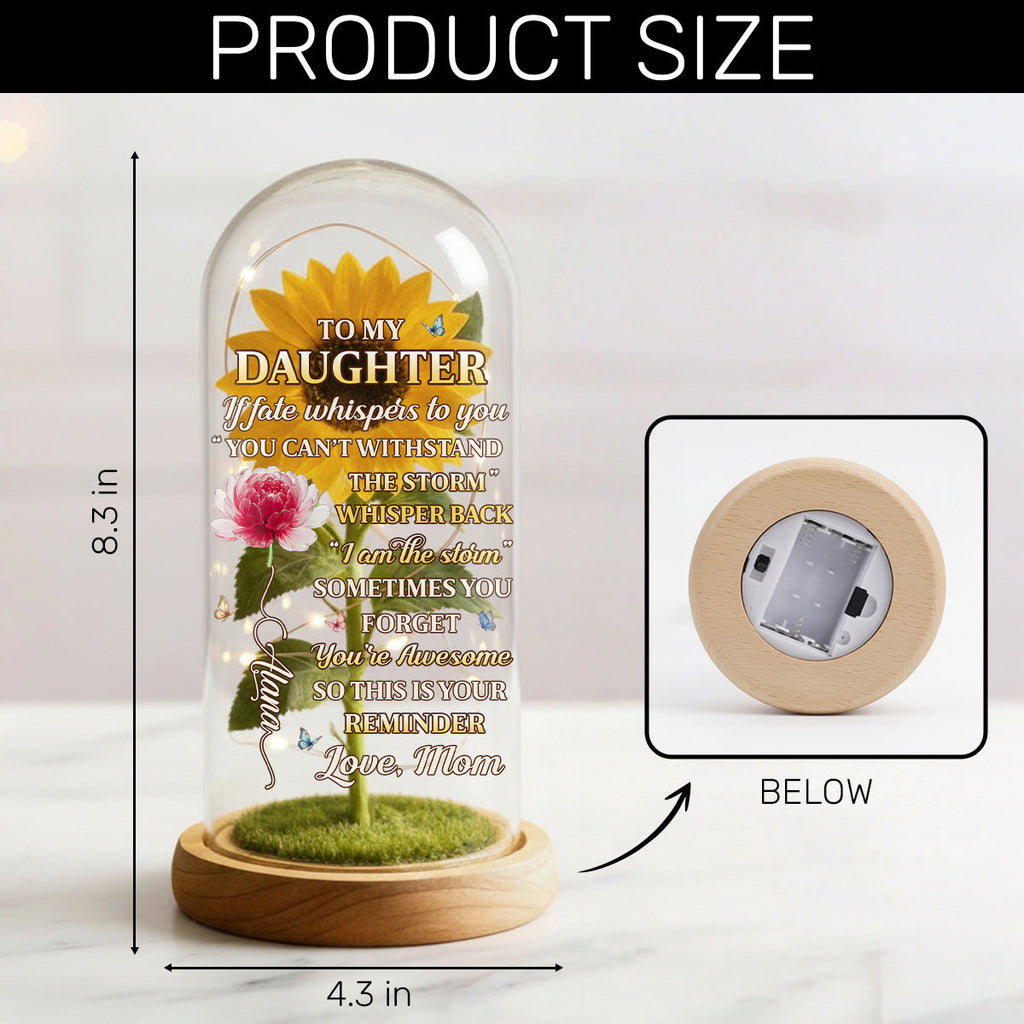 From Mom To Badass Daughter - Personalized Sunflower Dome Lamp