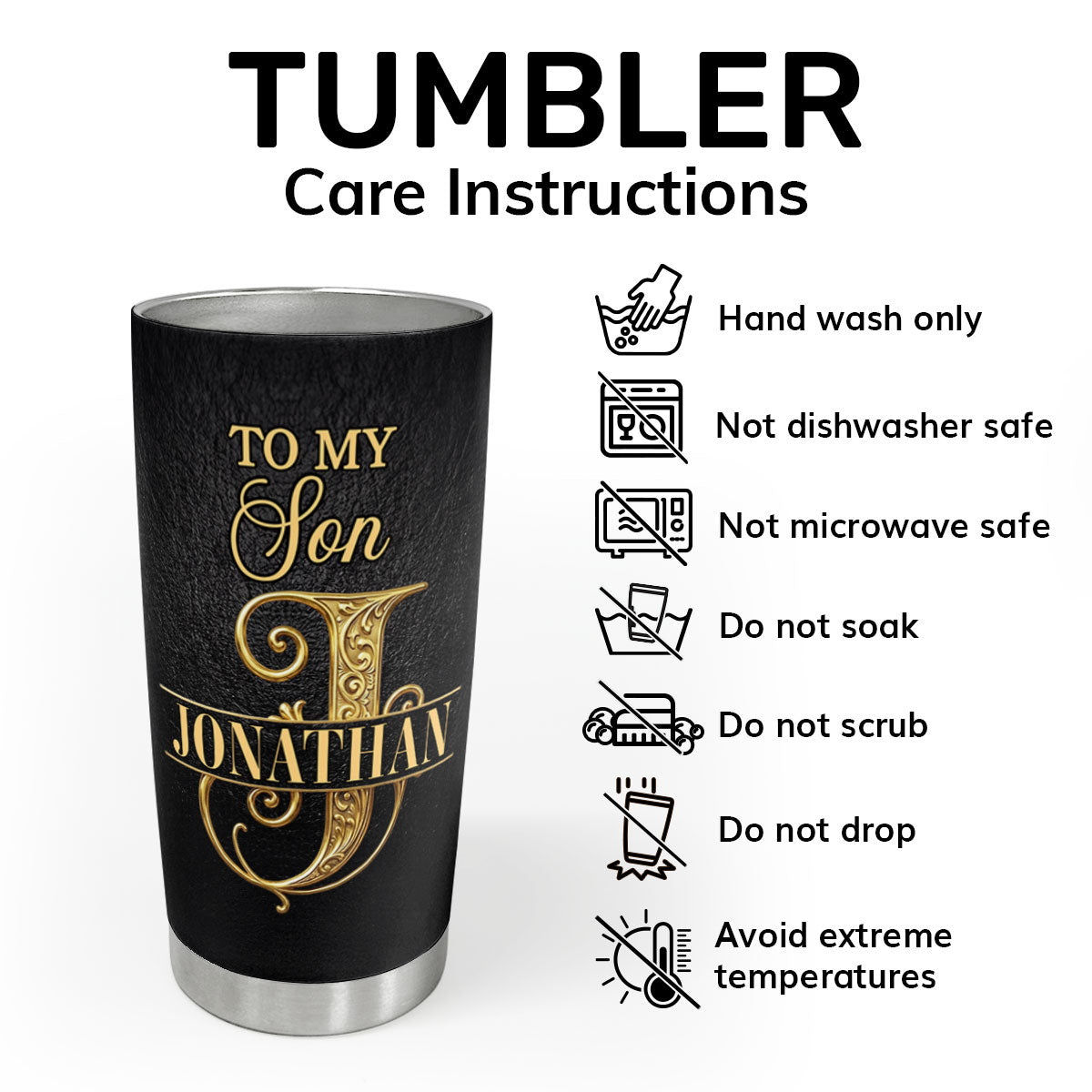 Never Forget That I Love You - Personalized Stainless Steel Tumbler