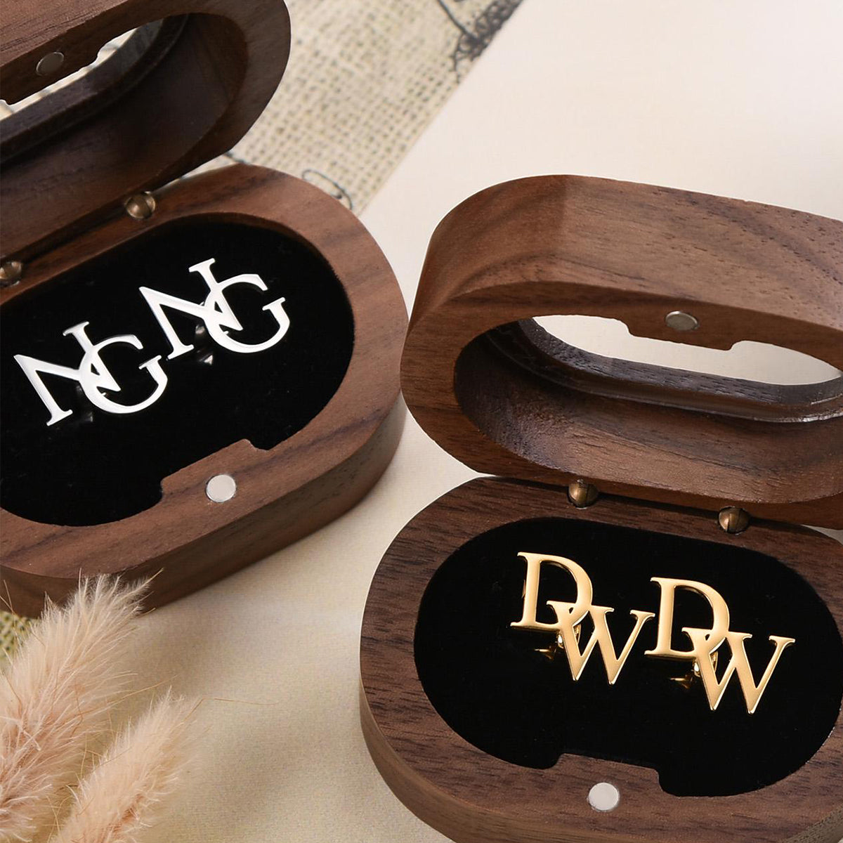 Custom Name Cufflinks, Gift For Grandpa, Dad, Husband, Son - Personalized Men's Cufflinks