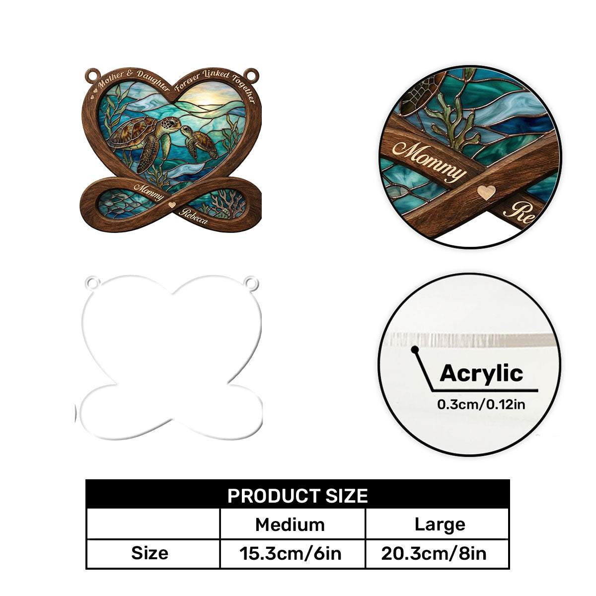 Forever Linked Together - Personalized Acrylic Suncatcher