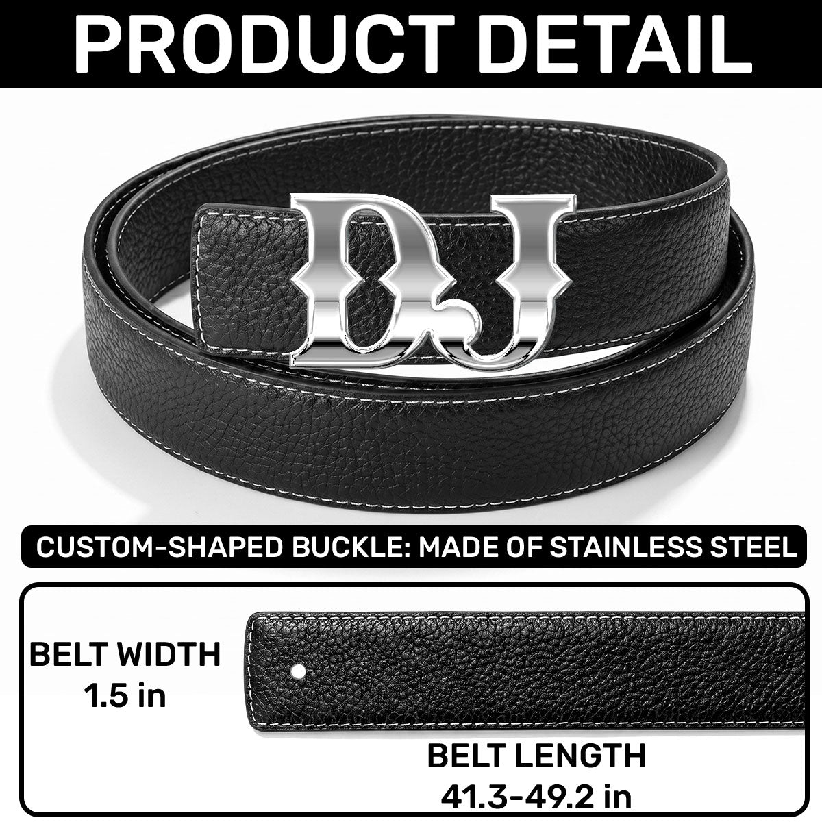 To The Best Dad, Husband, Grandpa Ever - Personalized Custom Letter Buckle