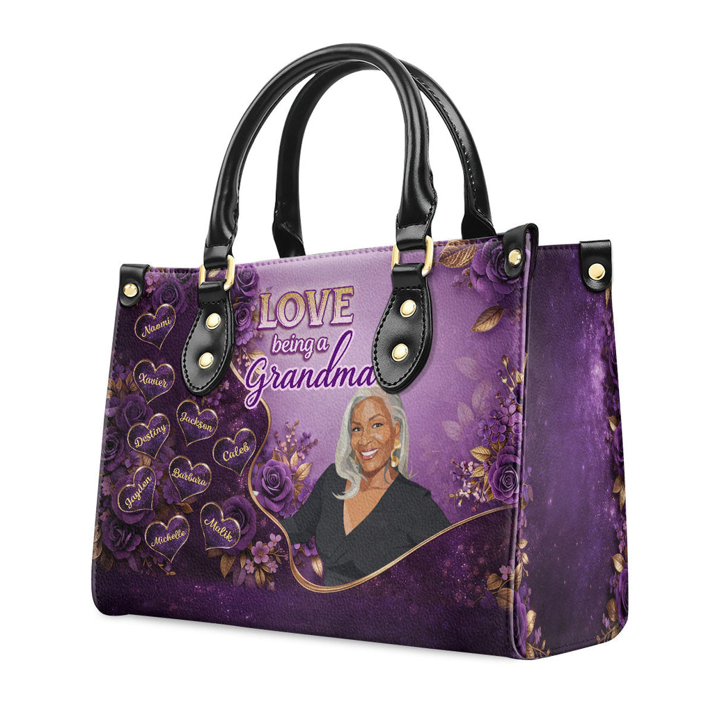 Love Being A Grandma - Personalized Leather Handbag