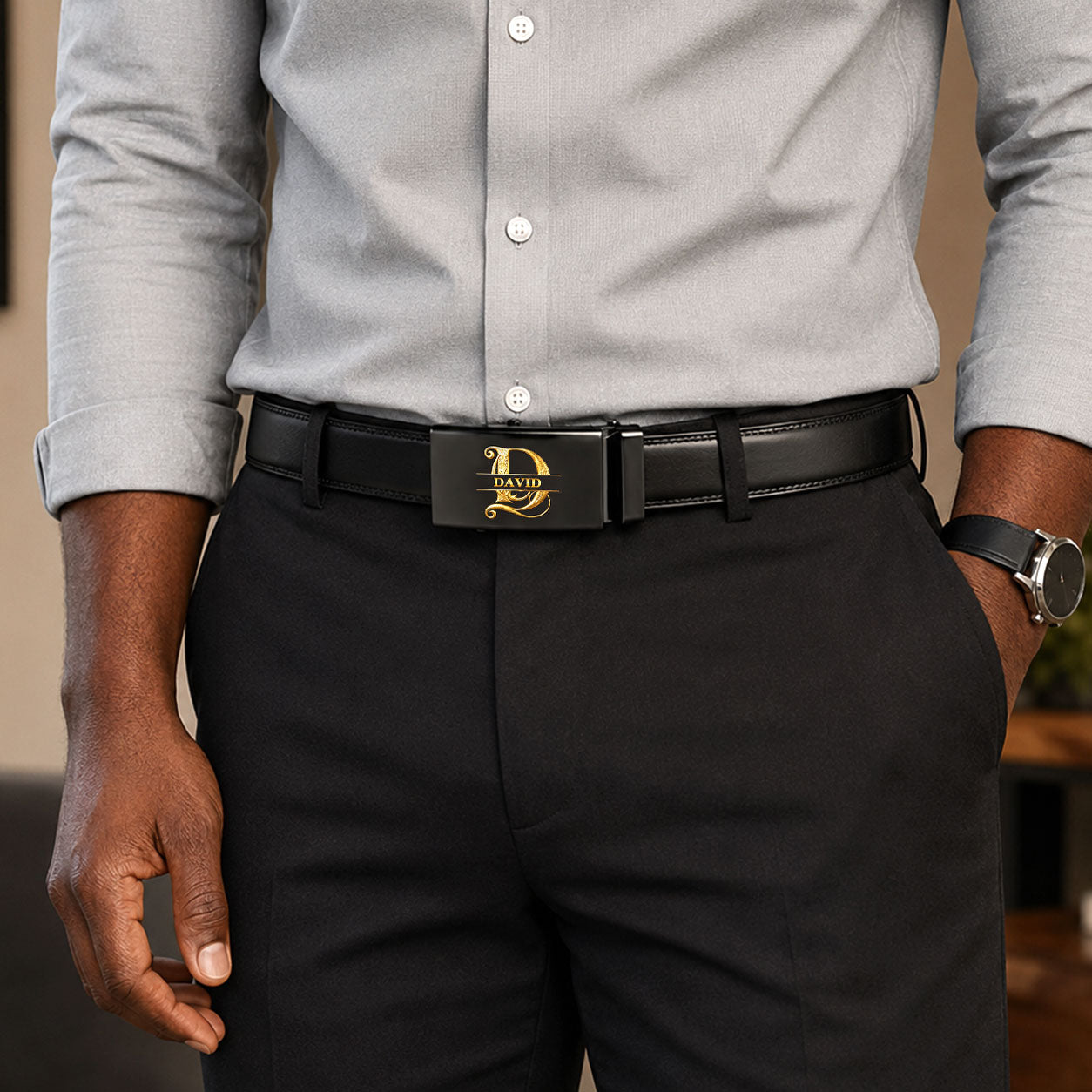 I Licked It So It's Mine - Personalized Leather Belt With Printed Buckle