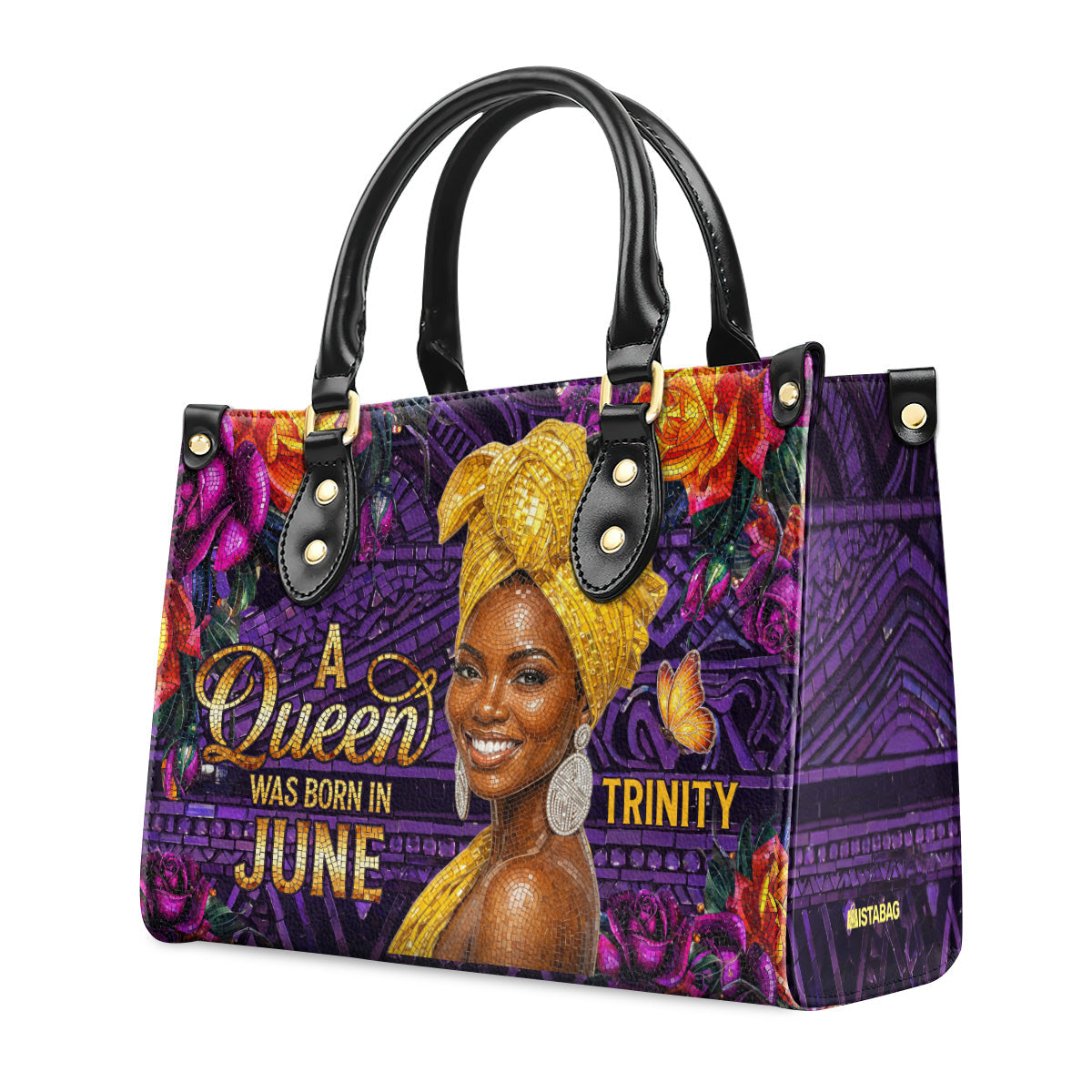 A Beautiful Queen Premium Mosaic Version - Personalized Leather Handbag