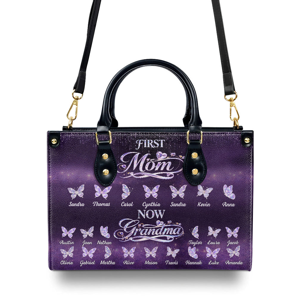First Mom Now Grandma - Personalized Leather Handbag